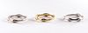 Three 14K Gold & Diamond Stackable Rings