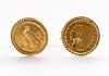 Pair of $2 ½ Indian Gold Coin Cufflinks