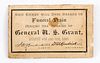 President Grant Funeral Train Ticket