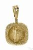 14K yellow gold pendant with a bezel set US five dollar gold coin, 1999, 5.1 dwt.