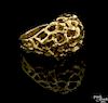 18K yellow gold openwork ring, ring size - 8, 9.1 dwt.