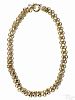 14K yellow and rose gold chain link necklace, 18'' l., 28.7 dwt.