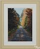 Attributed to Thomas A. Newnam (Delaware, b. 1946), watercolor, titled Autumn Road, unsigned