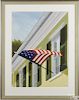 Thomas A. Newnam (Delaware, b. 1946), watercolor titled 4th of July at Home, signed lower right