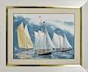 P. Pahl, A.S.M.A. (American 20th c.), watercolor of sailboats, signed lower left, 23'' x 30''.