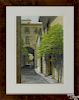 Billy Haines (American 20th c.), watercolor, titled Walk in the Past, Orvieto, Italy