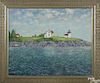 William R. Beebe (Maine 20th c.), oil on canvas of a landscape with a lighthouse, signed
