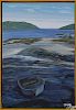 Christina DeHoff (Maine/Maui 20th/21st c.), oil on canvas of a beached row boat, signed