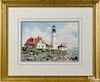 Keith Hoffman (American 20th c.), watercolor of the Portland Head Light, signed lower left