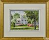 Keith Hoffman (American 20th c.), watercolor of a home, titled Springtime, signed lower left