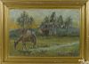 Charles Lebon (Belgian 1906-1957), oil on canvas of a horse in a field, signed lower right