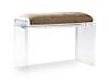 * A Modern Acrylic Bench with Upholstered Seat Height 21 1/2 x width 30 x depth 15 inches