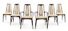* Niels Koefoed, KOEFOEDS HORNSLET, CIRCA 1970s, a set of six dining chairs, comprising two armchairs and four side chairs