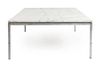 Style of Florence Knoll (American, b.1917), SECON HALF 20TH CENTURY, a chrome and marble low table