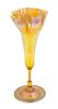 * Tiffany Studios, a gold iridescent floriform vase