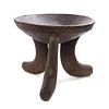 An African Carved Wood Tripod Stool Height 14 inches