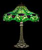 Duffner & Kimberly, EARLY 20TH CENTURY, a Thistle pattern table lamp