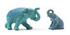 Two Studio Elephant Figures Length of longer 7 5/8 inches
