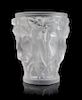 * Lalique, , a Bacchantes vase, of tapering form, depicting a continuous band of dancing priestesses