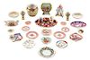 A Collection of Porcelain Table Articles Width of widest serving platter 1 7/8 inches.