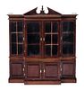 A George III Style Mahogany Breakfront Bookcase Height 7 1/2 x width 6 5/8 x depth 1 5/8 inches.
