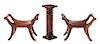 Three Mahogany Furniture Articles Height of columnar pedestal 3 inches.