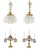 A Pair of Chandeliers Height of chandelier 3 inches.