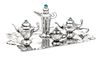A Silver Four-Piece Tea and Coffee Service, Manner of Elizabeth Whitman, Scottsdale, AZ, comprising a teapot, a coffee pot, a