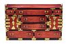 A Japanese Brass Mounted Tansu Chest Height 3 1/4 x width 5 x depth 1 3/4 inches.