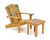 A Southwestern Style Lounge Chair and Side Table Height of chair 2 7/8 inches.