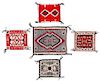 Five Navajo Wool Rugs Largest: 6 1/4 x 5 inches.
