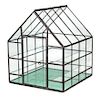 A Lady Jane Glass Conservatory Height 9 x width 7 3/4 x depth 8 3/8 inches.