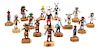A Group of Fifteen Hopi Kachina Dolls Height of tallest 2 inches.