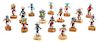 A Group of Sixteen Hopi Kachina Dolls Height of tallest 1 3/4 inches.