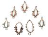 Seven Native American Silver Squash Blossom Necklaces Length of longest 2 1/4 inches.