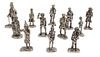 A Collection of Twelve English Pewter Figures Height of tallest 2 3/4 inches.