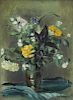DREWES, Werner. Oil on Canvas. Floral Still Life,