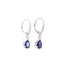 Blue Sapphire Diamond & 18k White Gold Earrings