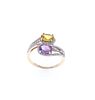 Freeform Multi Color Sapphire Diamond & 14k Ring