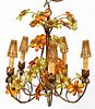 FIVE LIGHT FLORAL FORM CHANDELIER MID 20TH CENTURY