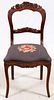 CARVED MAHOGANY AND NEEDLE POINT SIDE CHAIR