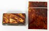 TORTOISE SHELL CARD CASE AND SNUFF BOX 19TH CENTURY