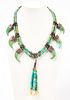Navajo Necklace with Turquoise Bear Claws