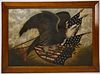 Patriotic Eagle with Flags and Shield Painting