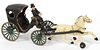 CAST IRON HORSE DRAWN CARRIAGE