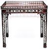 CHINESE CHIPPENDALE STYLE MAHOGANY GALLERY TABLE