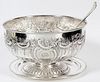 ASSEMBLED SILVERPLATE PUNCH BOWL UNDERPLATE & LADLE