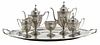 Five Pieces Sterling Tea Service and