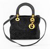 Dior Lady Dior Quilted Black Suede Purse