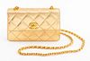Chanel Quilted Metallic Gold Leather Purse